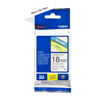 BROTHER 18MM BLACK ON WHITE TAPE